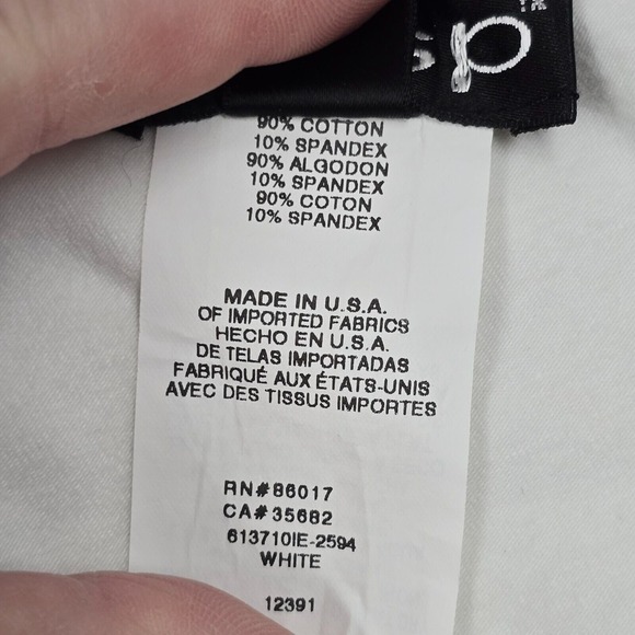 Bebe Top Women Large Off White One Shoulder Flag Rhinestone Y2K Stretch - Picture 6 of 10